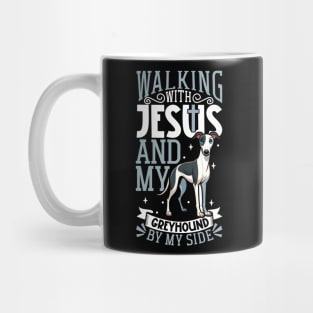 Jesus and dog - English Greyhound Mug